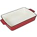 Best Choice Products Cast Iron Roasting Tray Pan Oven To Table Dish, Red