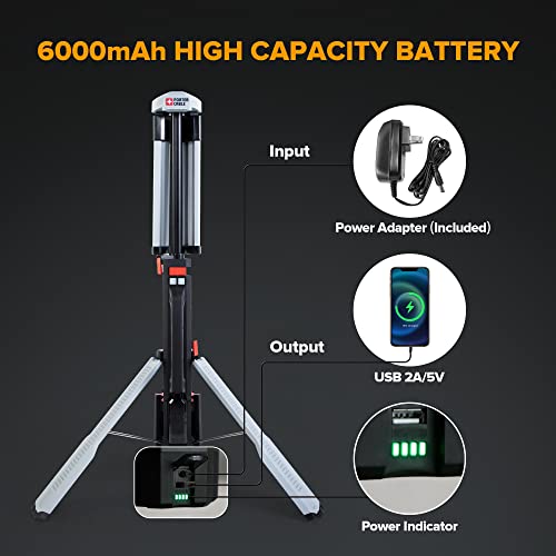 PORTERCABLE 4000 Lumen Rechargeable Led Work Lights with Stand