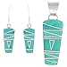925 Sterling Silver Matching Pendant and Earrings Set with Genuine Turquoise (Turquoise)