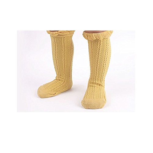 Baby Girl Boy Toddler Uniform Knee High Cotton Socks Tube Ruffled Stockings 5 Pack (M ( 3-5 Years )) - Thumbnail 4