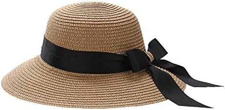 nboba Newest Straw Female Hat Fashion Summer Hats for Women New Wide Brim Floppy Beach Sun Cap Summer Casual Bowknot Holiday Sunhat Khaki
