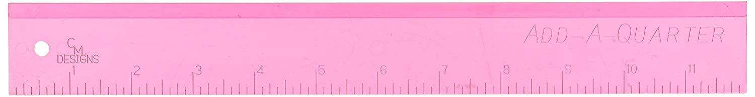 CM Designs Ruler 12" Add-A-Quarter Pink CMDsnsRuler12AddAQuarterPink