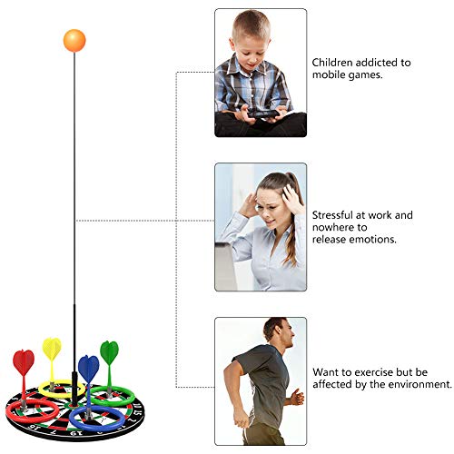 Table Tennis Practice Robot Table Tennis Trainer Toy Set Adjustable and Easy to Assemble Table Tennis Trainer Fixed Shaft Rapid Backbound Machine for Ping Pong Ball Training Dart 43.3 Inch - Thumbnail 3