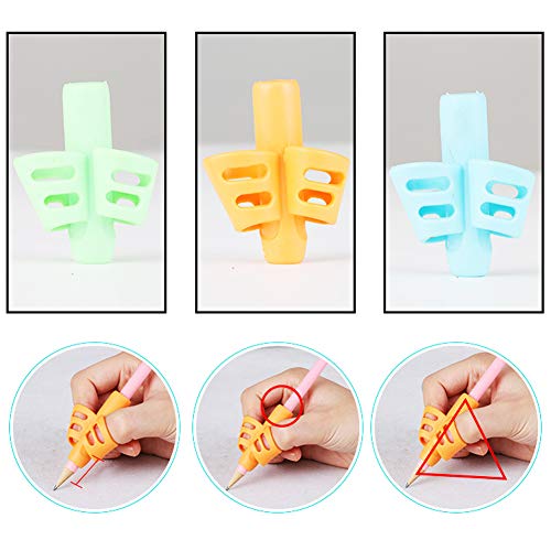 Echaprey Silicone Pencil Grips New Design Ergonomic Training Children Pencil Holder Pencil Writing Aid Grip Posture Correction Tool (6Pcs)