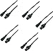 LEDJump 18AWG Wire Gauge Male Female Plug 2 Pin LED Waterproof Connector Cable Black (5-pack)…