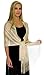 Shawls and Wraps for Evening Dresses - Sheer Bridal Womens Scarves for Prom, Wedding, Party, Bridal - Scarfs for Women with Fringe - Champagne Petal Rose