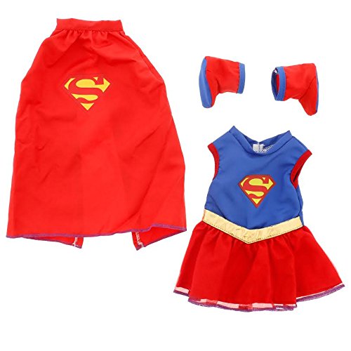 Super Girl Doll Clothes for 18" Dolls: Super Hero Outfit By Dress Along Dolly (Includes Dress, Shoes, and Cape)
