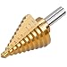 Vastar Titanium Step Drill Cone Drill Bits, High Speed Steel 10 Steps 1/4