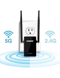 Extensor de rango WiFi, ELEGIANT 750 Mbps inalámbrico WiFi repetidor amplificador de señal Soporta Router Mode Repetidor punto de acceso, con alta ganancia Dual Antenas Externas y cobertura WiFi de 360 grados