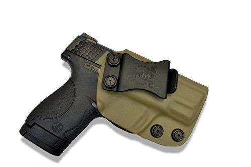S&W M&P Shield 9/40 IWB Holster Veteran Owned Company - Made in USA - Made from Boltaron - Inside Waistband Concealed Carry Holster (Flat Dark Earth-Right Hand)