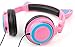 Pink Cat Children's Headphones (with Blue LED Ears) Nextbase NB49AC / SDV49AC / NB49AM / SDV49AM Portable DVD Player - by DURAGADGET