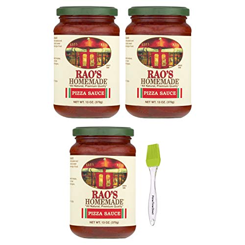 Rao's Homemade All Natural Pizza Sauce -13 oz (3 Pack) Bundled with Prime Time Direct Silicone Basting Brush in a PTD Sealed Bag