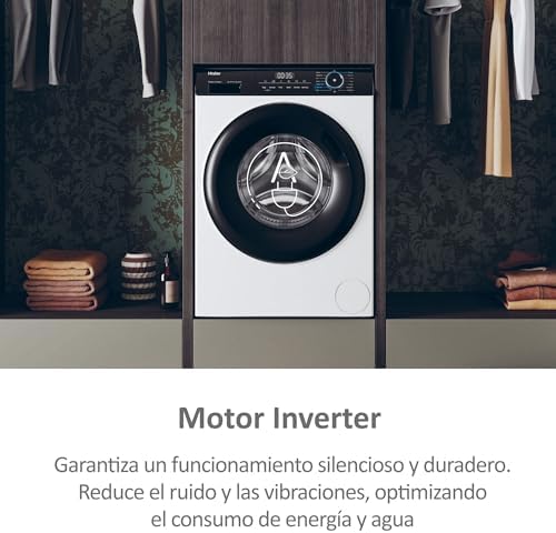I-Pro Series 3 HW100-BP14939-S - Lavadora Carga Frontal 10KG, Función Vapor, Motor Inverter, Tratamiento Antibacterias, 1400 RPM, Fin Diferido, Detector Automático de KG, 15 Programas, Blanco