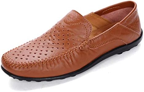 Cebbay Men's Leather Shoes,Men's Large Size Fashion Breathable Shoes Soft Bottom Casual Solid Color Flat Men's Shoes 39-48