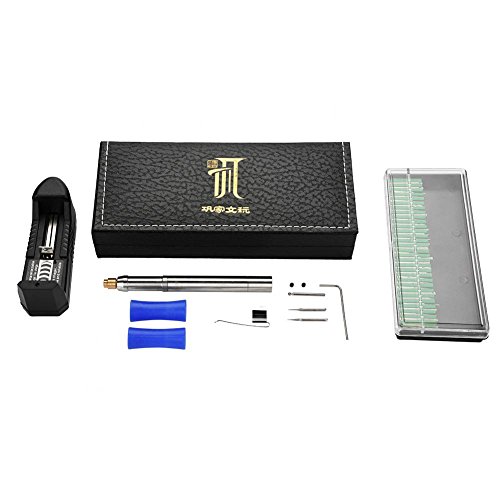 Zerodis 3.7V Handheld Rechargeable Cordless Electric Engraving Pen Carving Tool for DIY Jewelry Metal Glass(#2)