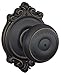 Schlage F40 GEO 716 BRK Georgian Door Knob with Brookshire Trim, Bed & Bath Privacy Lock, Aged Bronze