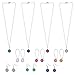 SUNNYCLUE 1 Box DIY 14Set Druzy Jewelry Necklace Earrings Making Kit - 24pcs Flat Back Druzy Resin Cabochons 12mm, 24pcs Blank Dangle Cabochon Setting, Earrings Hooks, 2m Cross Chains, Instruction
