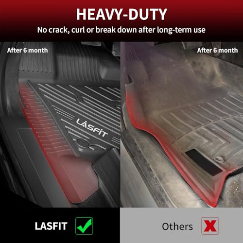 LASFIT 3D Floor Mats for Ford F-150 2015-2025 2026 | F150 Lightning 2022-2026 SuperCrew (Without Fold Flat Storage), Premium TPE All Weather Truck Liners for F150 Accessories, Non-Silp Heavy-Duty Mats