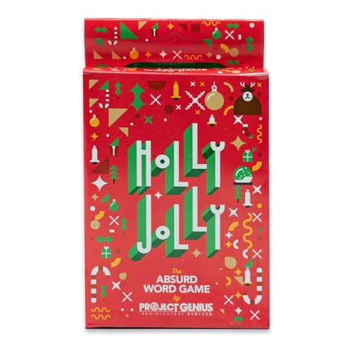Holly Jolly - A Holiday Themed Absurd Word Game, 50 Festive Rhymes to Guess, Christmas Card Game, Fun & Festive Stocking Stuffers, Project Genius
