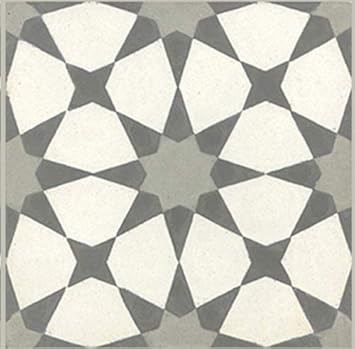 Atlas Cement Tile 8x8 White With Grey Design Amazon Com