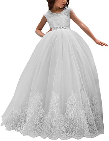 ABAO SISTERFlower Girl Dress for Wedding Kids Lace Pageant Ball Gowns