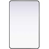 Elegant Decor Contour Metal Rectangle Mirror 30X48 in Black