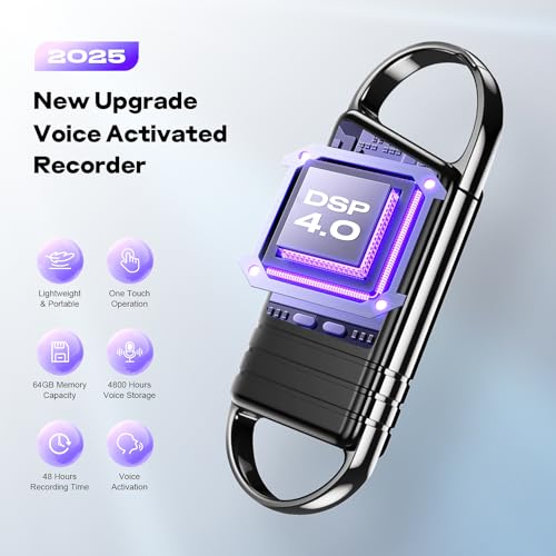 136GB Digital Voice Recorder - Xelarvex Voice Activated Recorder AI-Intelligent Noise Reduction, 4800 Hours Recording Device, Audio Recorder for Lectures/Interviews/Meetings