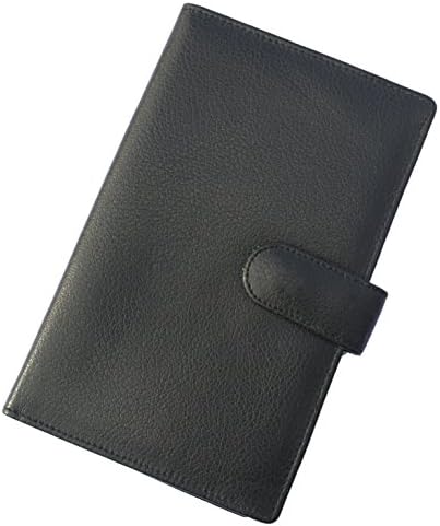 2023 Luxury Leather Pocket Diary Wallet in Black with Silver Magnetic Lock with Diary Insert