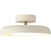 BISAMIYA Modern LED Ceiling Light, Brass Accent 12.6 Inch Semi Flush Mount Ceiling Light, Adjustable Angle Light Fixture, 300