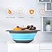 2 Collapsible Set - Collapsible Colander, Learja Upgrade Food-Grade Silicone kitchen Strainer Space-Saver Folding Strainer Colander, Sizes 8 inches - 2 Quart, and 10 inches - 4 quart. (Blue)