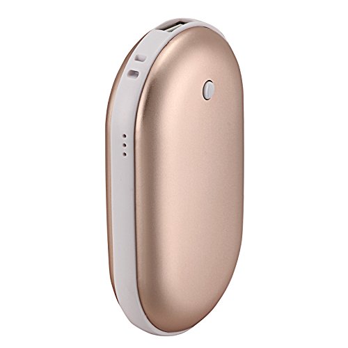 Baisidai Gold Color 5000Mah Portable USB Charger Pocket Electric Hand Warmer Rechargeable Heater (Gold)