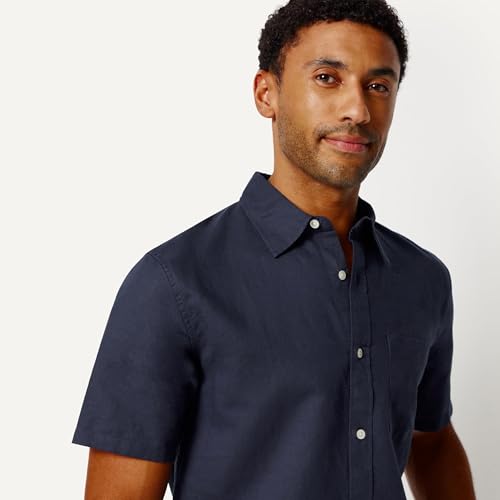 Amazon Essentials Men's Standard Fit Short Sleeve Linen Shirt