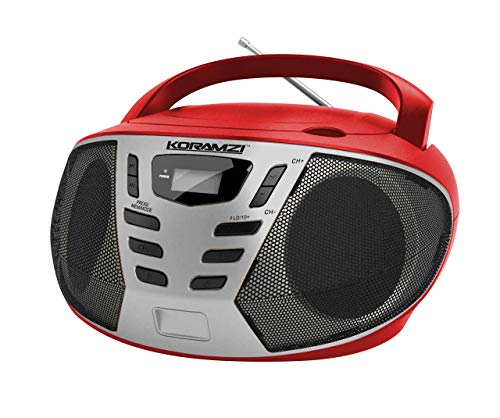 image for KORAMZI Portable CD Boombox w/ AM/FM Radio,AUX IN, Top Loading CD Play