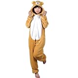 Autek Animal Unisex Onesie Fancy Dress Costume Hoodies Pajamas Sleep Wear Rilakkuma Bear