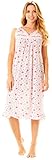 Women Floral Print Super Soft Casual Night Gown Pajama Sleepwear