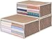 1Storage Charcoal Fiber Clothing Organizer Bags, Breathable Material, 3pcs, Light Brown, 19