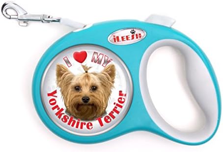 iLeesh i Love My Yorkshire Terrier Retractable Turquoise Leash