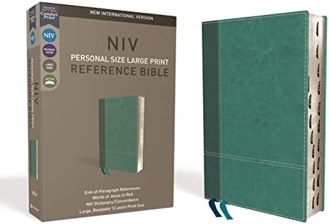 NIV, Reference Bible, Giant Print, Leather-Look, Burgundy, Red