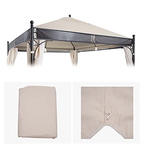 Mendler Ersatz-Bezug für Dach Pergola Pavillon HWC-A38, Ersatzbezug, 3,5x3,5m 250g/m² UV30+ - Creme – Bild 3