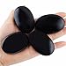 Rockcloud Oval Worry Stones,Palm Pocket Energy Stone,Healing Crystal with Velvet Bag,Black Obsidian