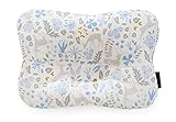 Baby Pillow For Newborn Breathable 3-Dimentional Cool Air Mesh Organic Cotton, Protection for Flat Head Syndrome Bambi Blue