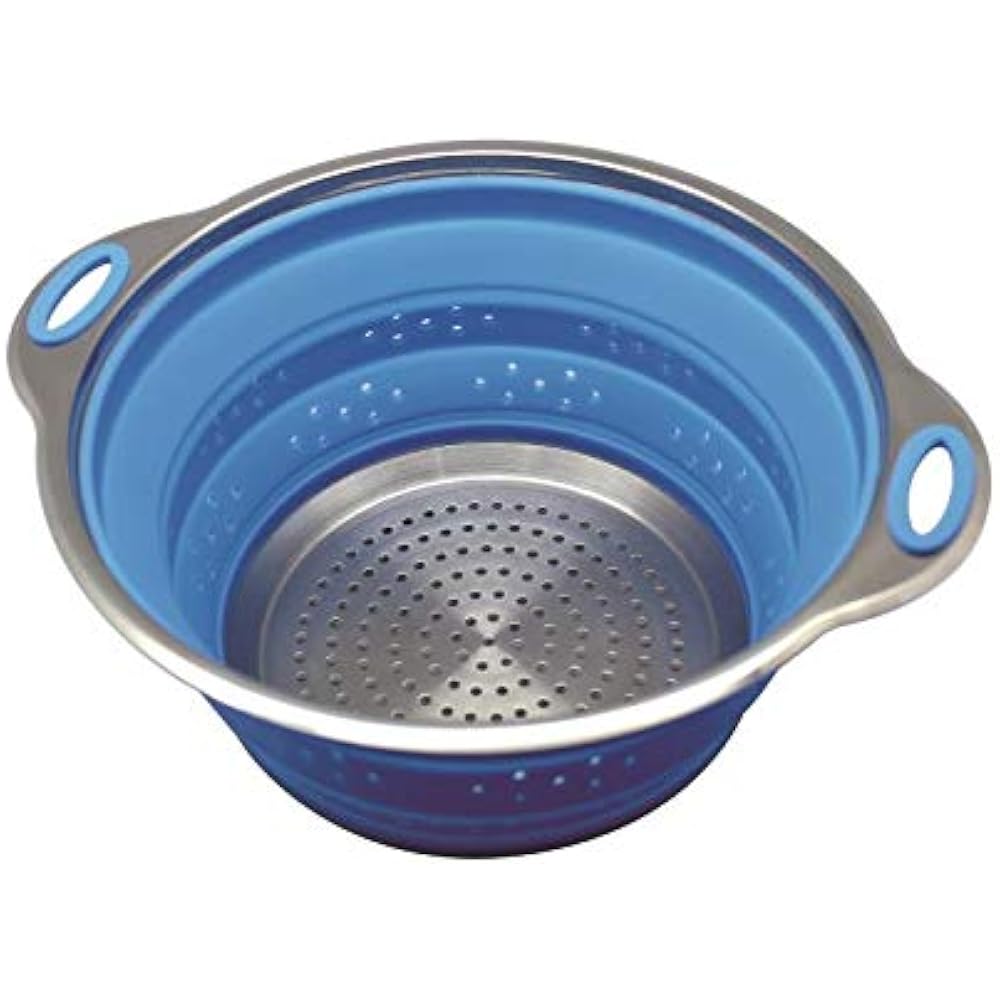 Premium Collapsible Silicone Colander/Strainer With Stainless Steel