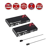 AV Access 165ft HDMI Extender over Single Cat5e/6a/7 Ethernet Cable,with IR Control,Support 1080P 60Hz ,Surge/Lightning and ESD protection,Mounting Ear