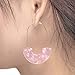 D-buy Acrylic Earrings Statement Half Ring Geometric Earrings Resin Drop Dangle Earrings Fashion Jewelry for Women (Pink/Small)