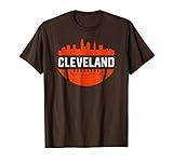 Vintage Downtown Cleveland Ohio Skyline Football T-Shirt