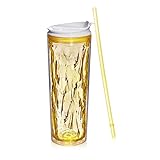 Cupture Crystal Click & Seal Shake Tumbler Cup for Hot or Cold Drinks - 22 oz (Yellow Topaz)