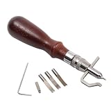 7 in 1 Adjustable Pro Stitching Groover and Creasing Edge Beveler Leathercraft Sets to Sew & Crease Leather