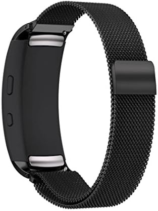 Tiean For Samsung Gear Fit2 Pro, Milanese Magnetic Loop Stainless Steel Band Strap Bracelet (Black)
