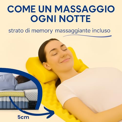 Francegaglia® Healthy Relax Mattress 1600 Pocket Springs & Memory with 3D Breathable Band + Memory Flake Pillow – Height 25 cm – Medical Device – 120 x 190 cm
