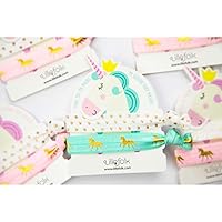 Unicorn Hair Ties and Bracelet Party Favors - 8 Pack (16 pieces) - Girls Birthday Party - Premium Quality and Unique Design